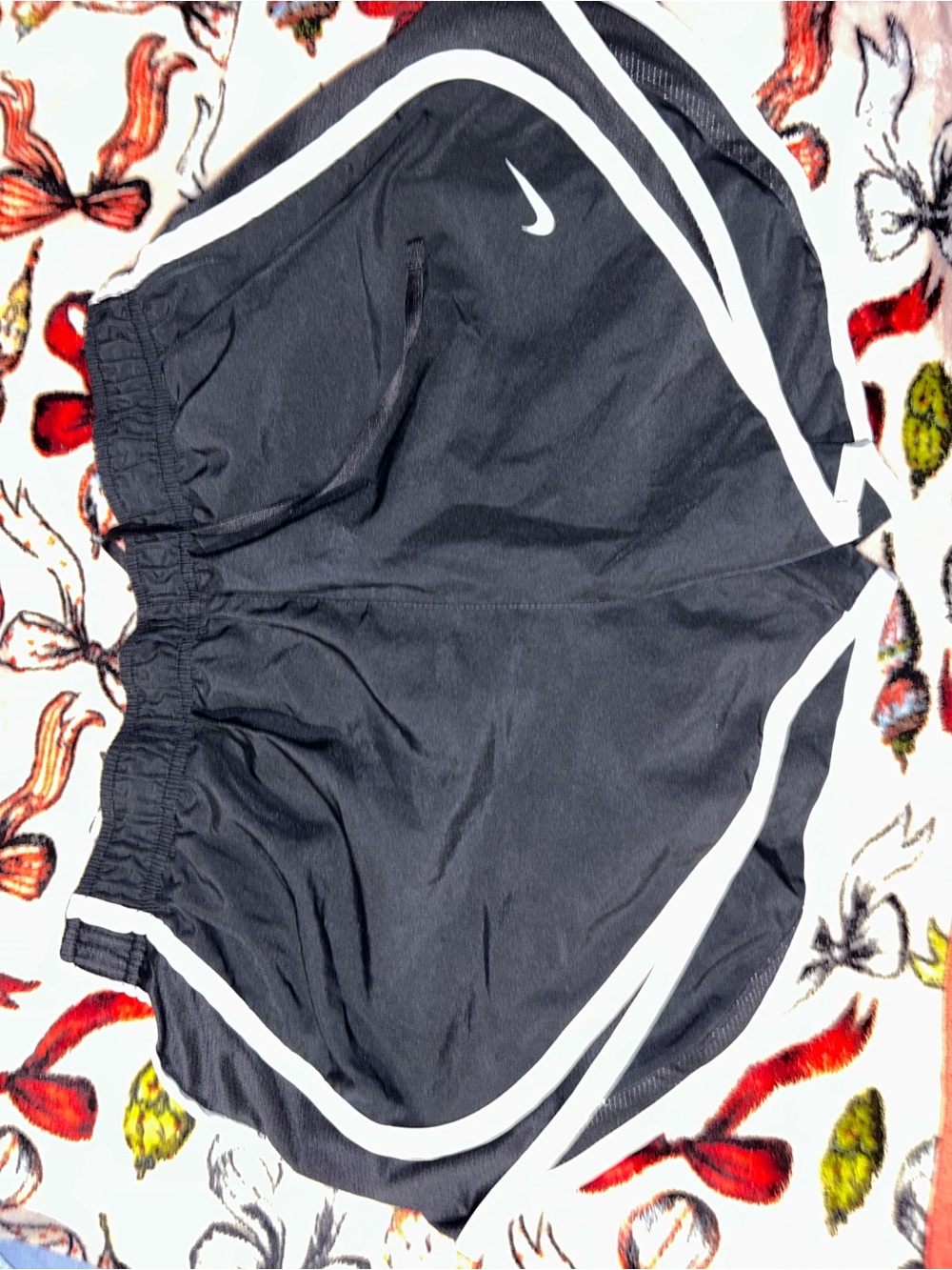 Nike Women's Black Athletic Shorts with White Trim